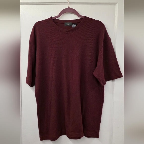 Crazy Horse Burgundy Knit Short Sleeve Top Women’s Large NWT - Picture 1 of 9
